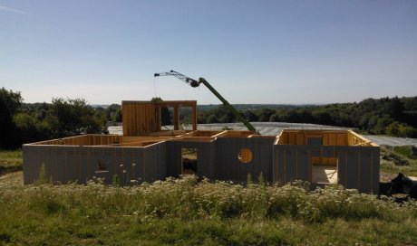 Maison ossature bois à St SORNIN   :  Mise en place du rez de chaussée