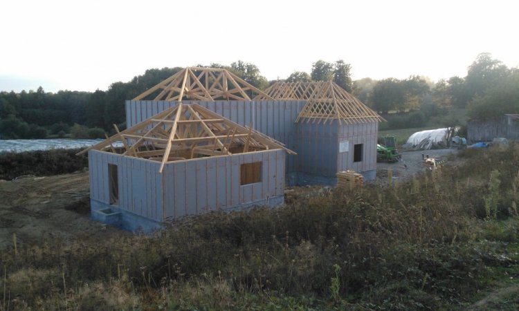 Maison ossature bois à St SORNIN   : Elévation des éléments de charpente