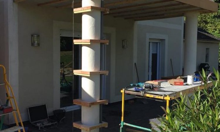 Pose de colonne terrasse - Arnac-Pompadour - ENT. PEYRAMAURE et Fils